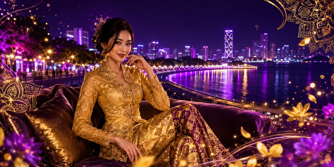 Suasana hiburan kasino bertema kebaya Penang di 6800